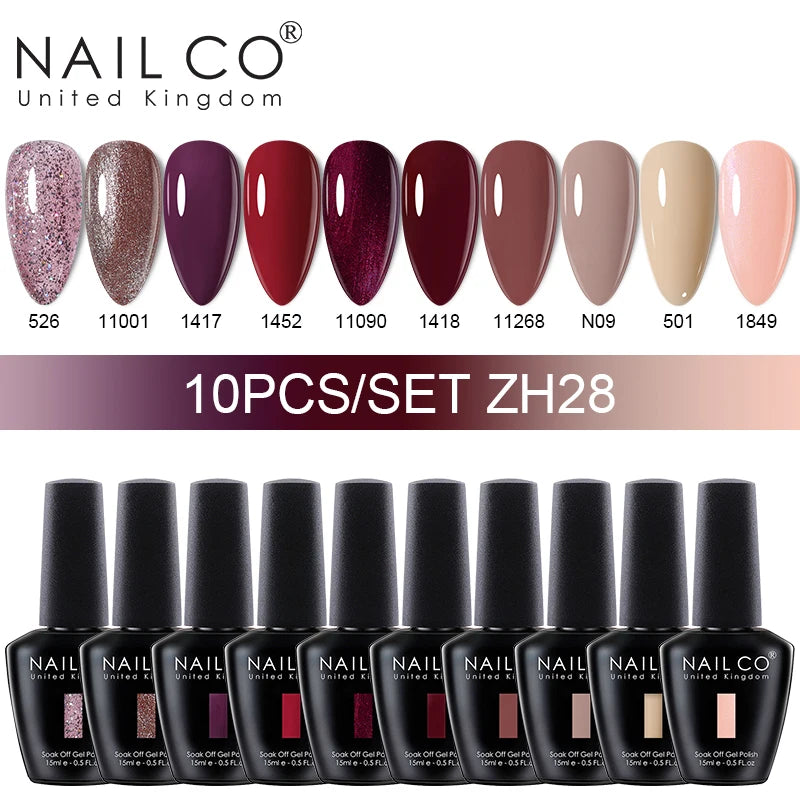 NAILCO Macaron Gel Nail Kit – 10PCS Jelly Colors for Soft, Glossy Manicures