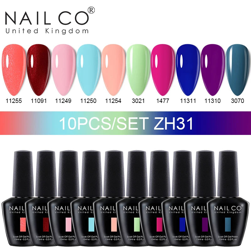 NAILCO Macaron Gel Nail Kit – 10PCS Jelly Colors for Soft, Glossy Manicures