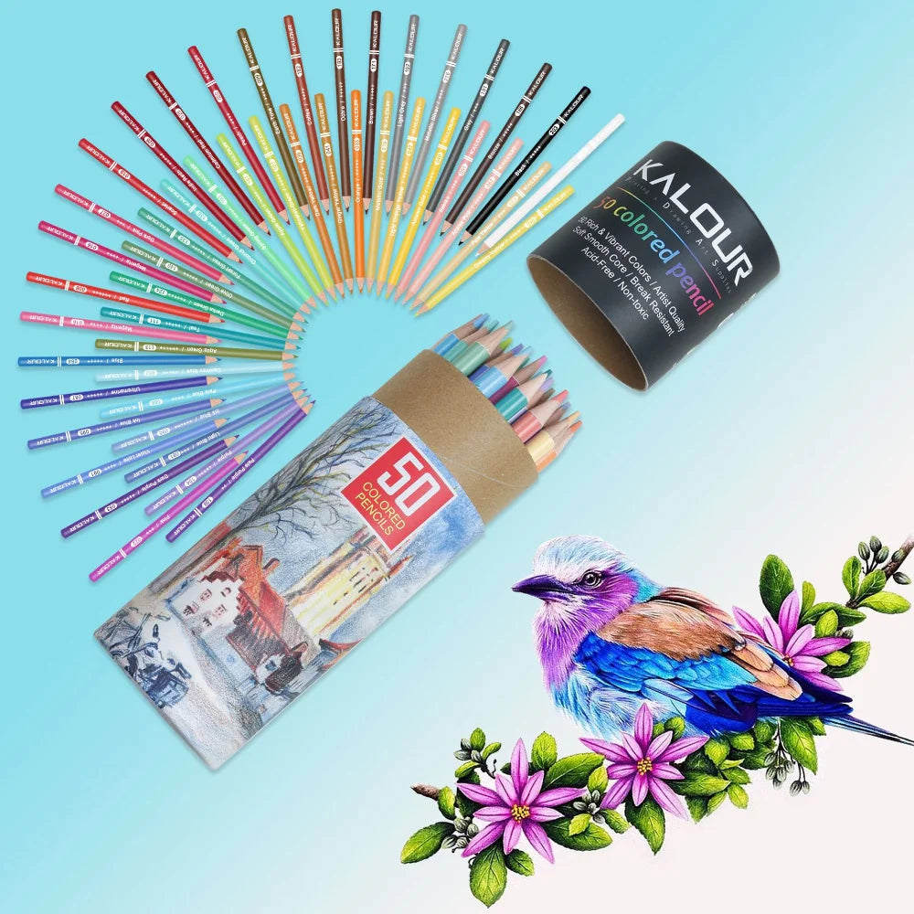 50 Pcs Color Pencil Set Professional Art Hand-Painted Graffiti Oily Color Pencils School Painting Art Supplies