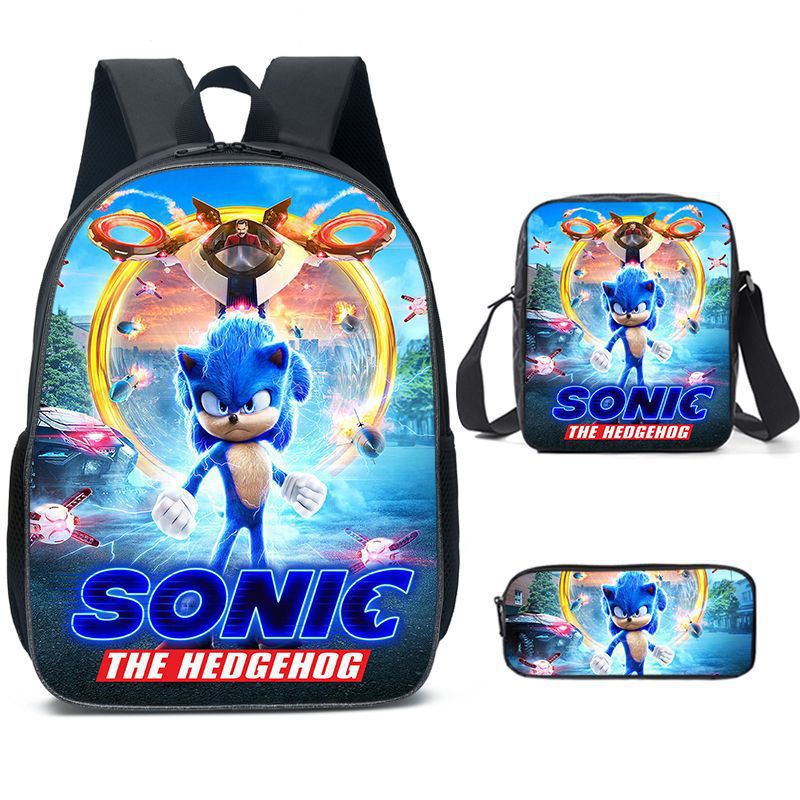 Sonic Speedster School Backpack – Anime Cartoon Schoolbag for Boys & Girls in Primary & Middle School