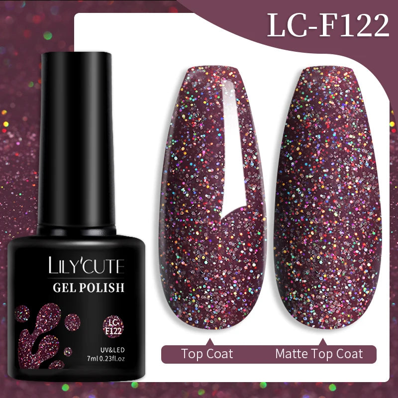 LILYCUTE Color Explosion – 184 Shades of Long-Lasting Gel Polish with Red Glitter Magic