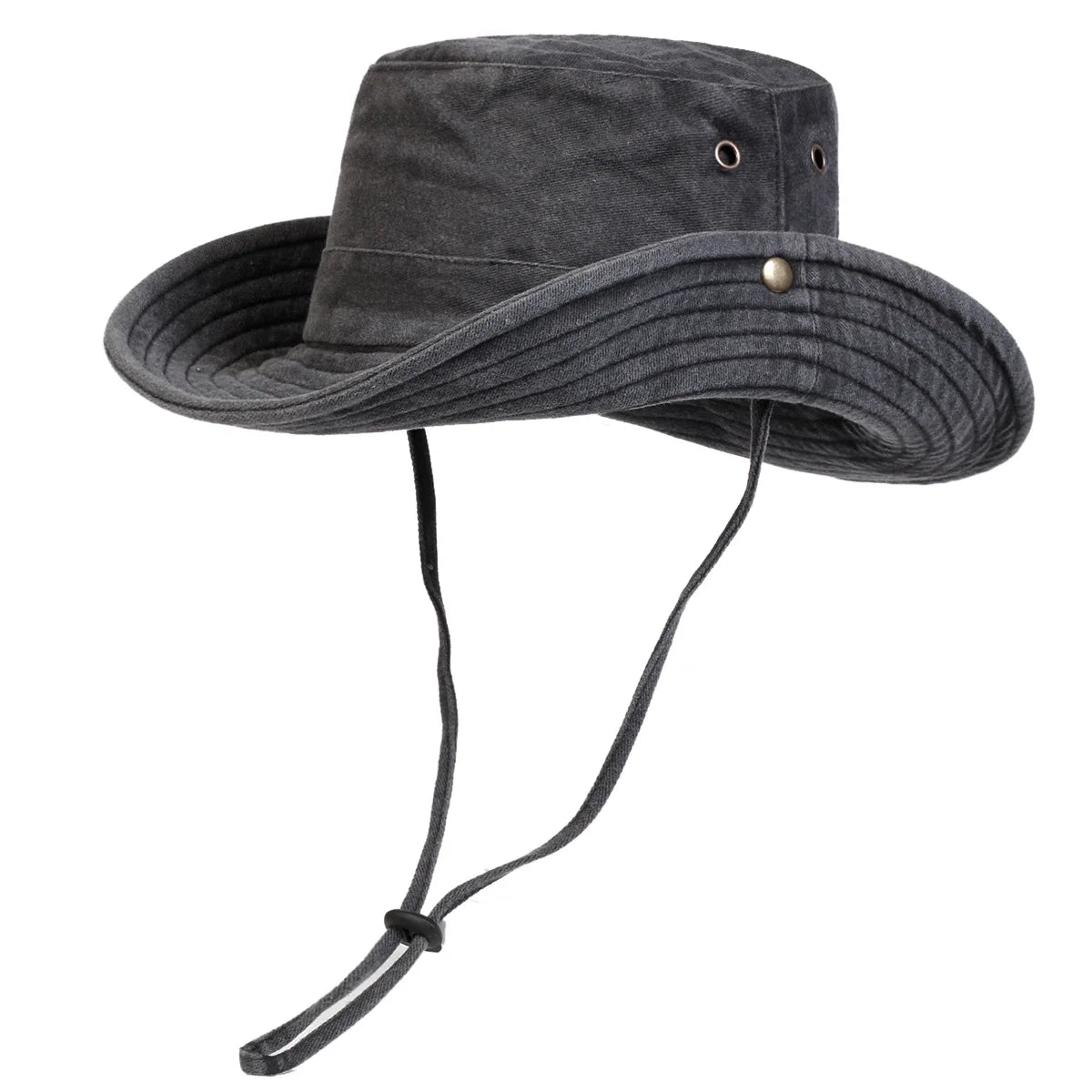 Men Big Eaved Solid color Washed Bucket Hats Fishermen Caps Outdoor Casual Cap Men Sunscreen Hat