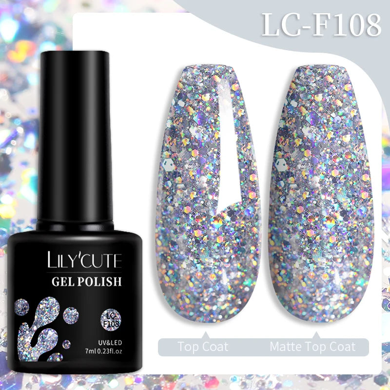 LILYCUTE Color Explosion – 184 Shades of Long-Lasting Gel Polish with Red Glitter Magic