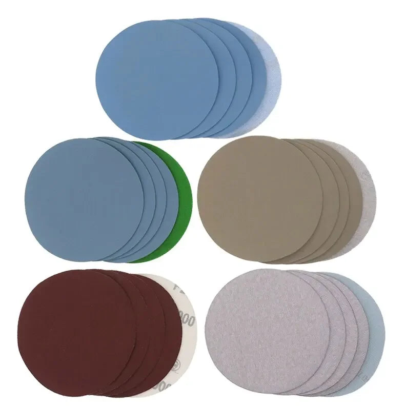 15 PCS Inches Grit 1000 2000 3000 4000 5000 Sanding Discs Hook Loop Sandpaper Round Disk