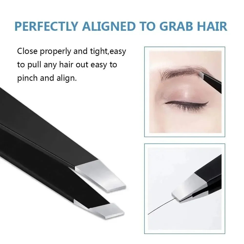 Eyebrow Tweezer Colorful Hair Beauty Fine Hairs Puller Stainless Steel Slanted Eye Brow Clips Removal Makeup Tools