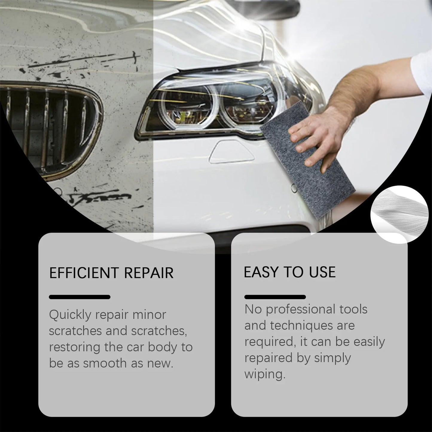 12pcs Car Scratches Remover Cloth Easy to Use Lightweight Scratch Cleaning Maintenance Suitable for All Kinds of Cars