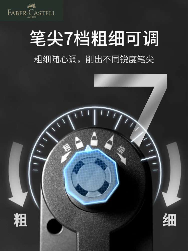 Faber-Castell Artist Long Point Sharpener – Manual Pencil Tool for Charcoal, Drawing & Sketching with Adjustable Tip Control