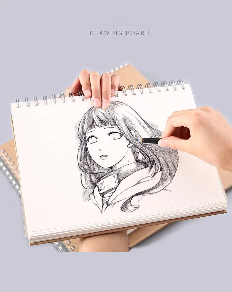 Art Sketchbook 160GSM Kraft Paper Spiral Coil Book Office School Supplies Drawing Notepad Stationary