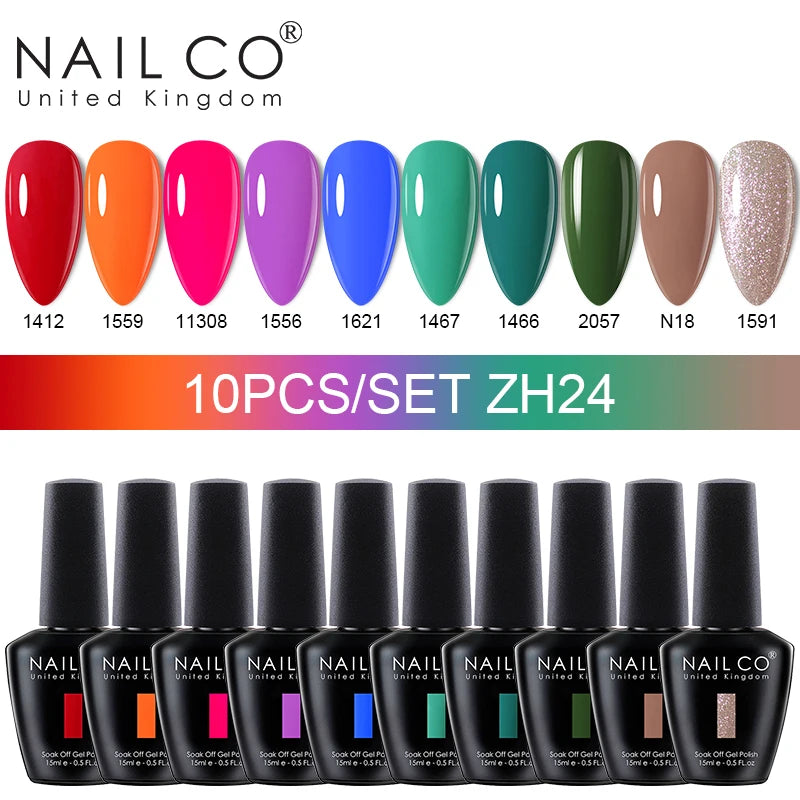 NAILCO Macaron Gel Nail Kit – 10PCS Jelly Colors for Soft, Glossy Manicures