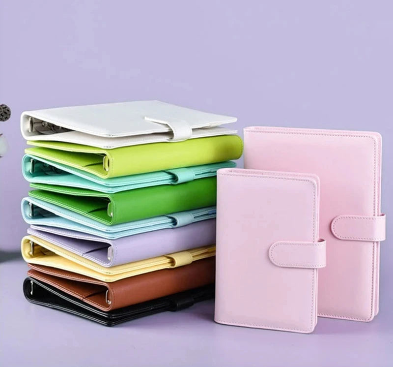 Leather Budget Binders Planner 6 Hole 8 Zipper Envelopes 2 Stickers in One NoteBook Wallet For Save Money Organizer Cash System