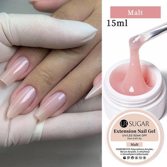 UR SUGAR Jelly Nail Extension Gel – Clear, Nude & Milky White Shades for Chic DIY Manicures