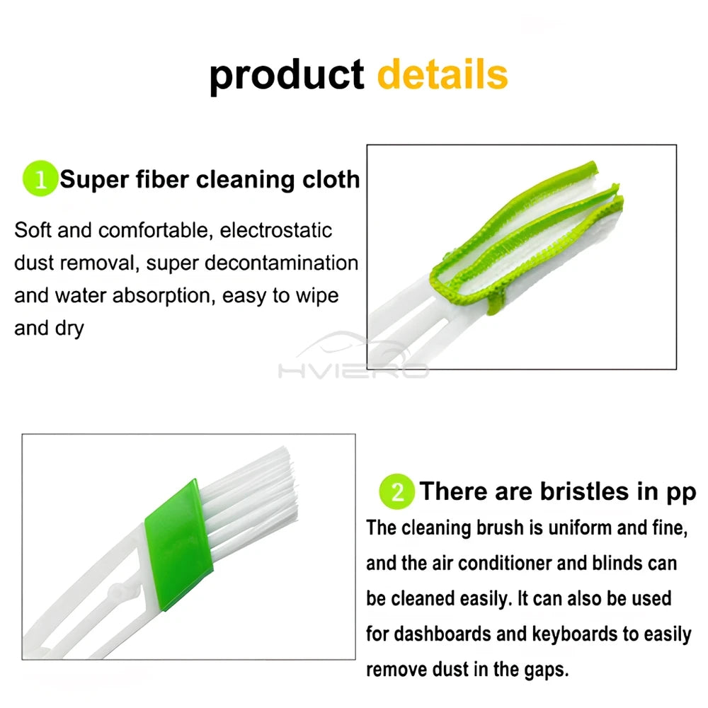 1Pcs Car Air Conditioner Vent Slit Cleaning Brushs grooves Dusting Blinds Keyboard Cleaning Dust Removal Tools Dual head brush