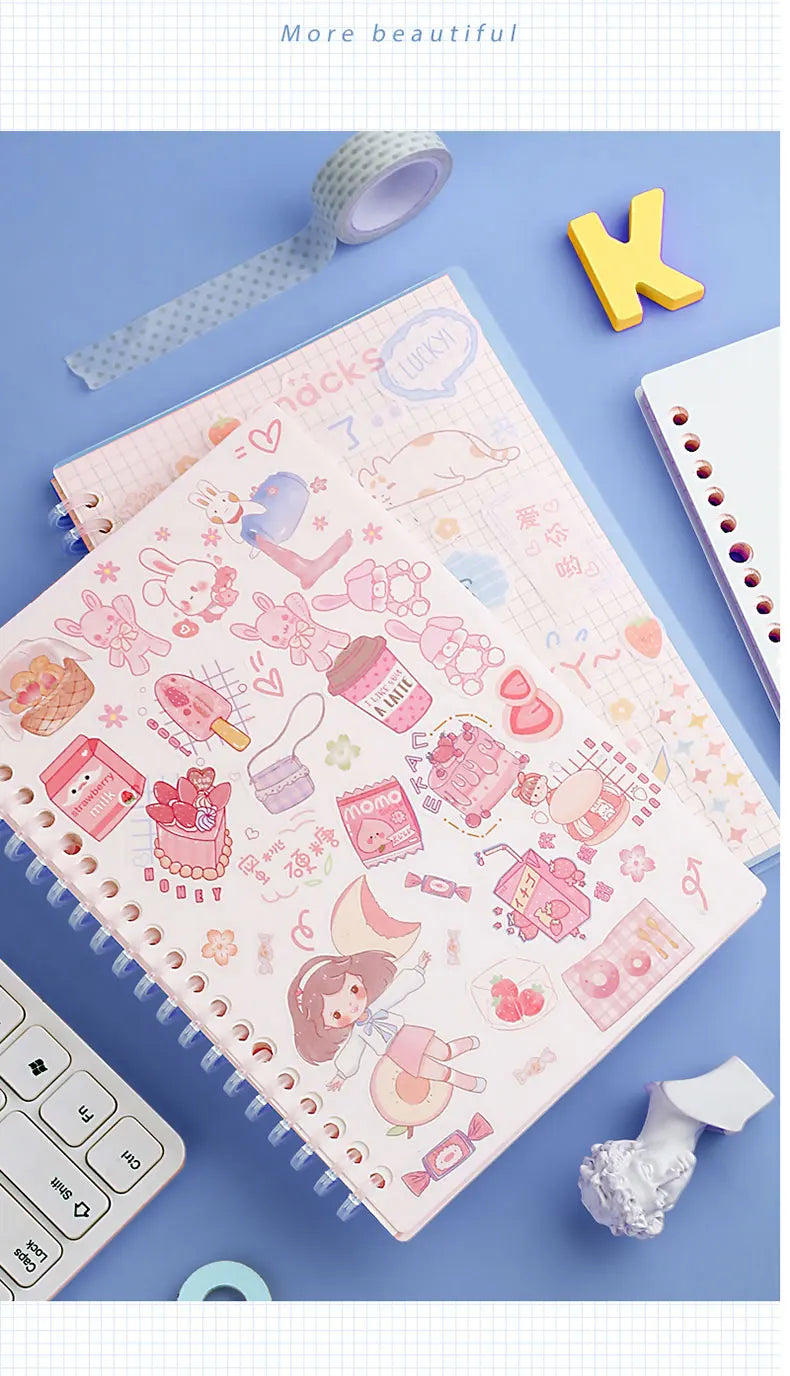 Multi-Hole Transparent Binder Covers – A4 Loose-Leaf PP Matte & Film Discbound Options for School, Office & Creative Journaling