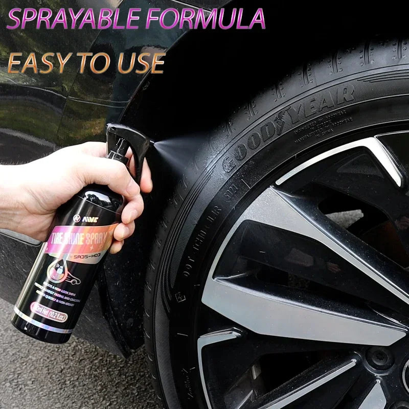 Car Tire Shine Coating Aivc Tyre Gloss Plastic Rubber Wheel Restorer Agent Spray Polishing Brightener Auto Car Detailing