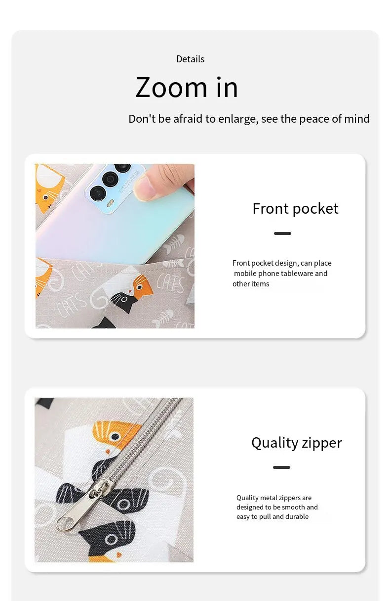 CoolBites Cartoon Bento Bag – Insulated Lunch Tote for Kids, School & Picnic Fun!