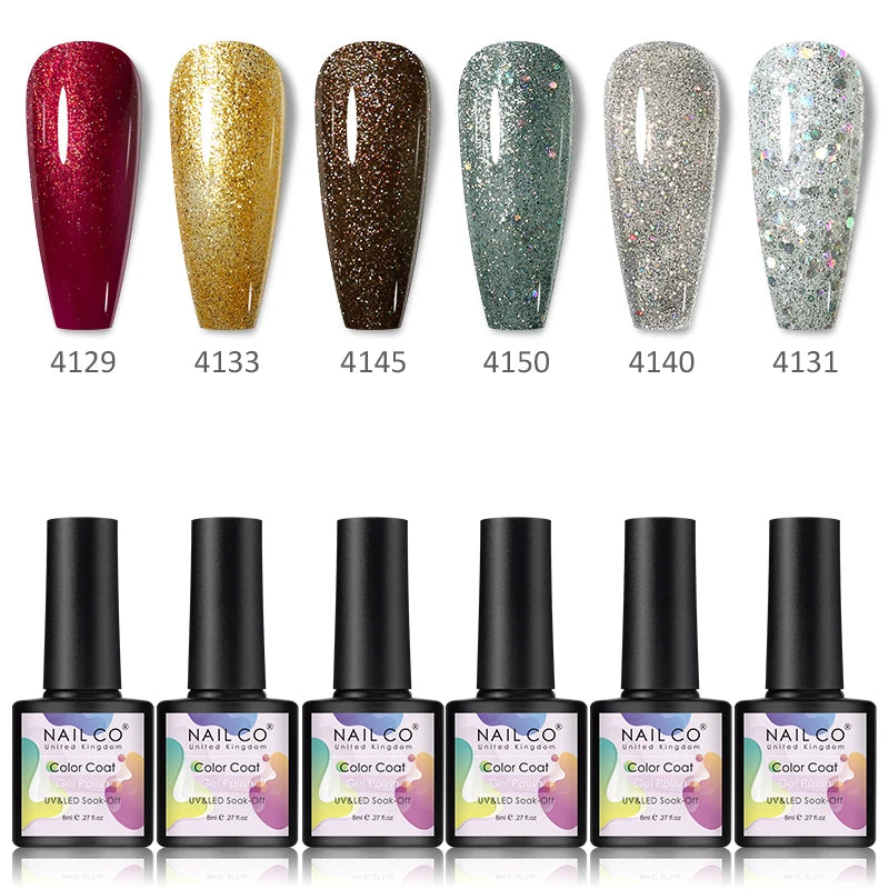 NAILCO Nail Art Dream Set – 6pcs Gel Lacquer for Bold, Glossy Looks