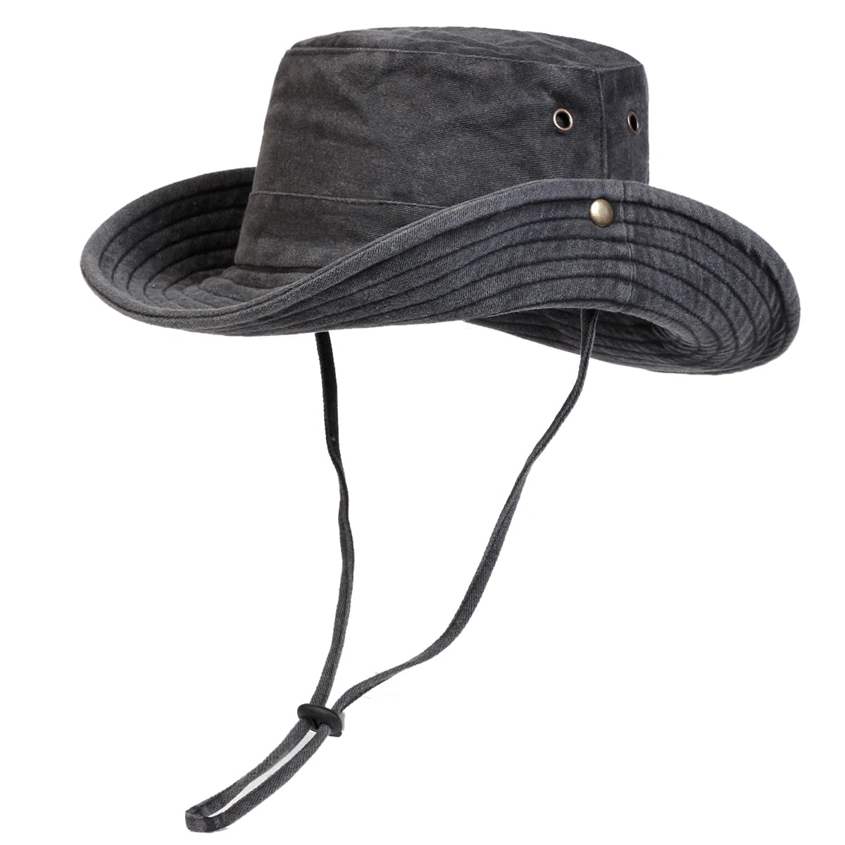 Men Big Eaved Solid color Washed Bucket Hats Fishermen Caps Outdoor Casual Cap Men Sunscreen Hat