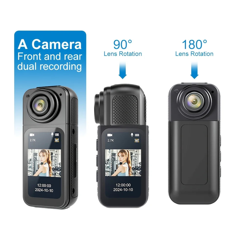 Motor Recorder 2.7K WIFI Mini Thumb Camera 1.47'' Cam Outdoor Sports Cycling 180° Rotation Magnetic Bicycle Motorcycle Recorder