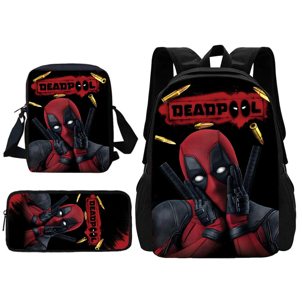Deadpool Hero Pack – Bold Cartoon Backpack Set for Kids Who Love Action!