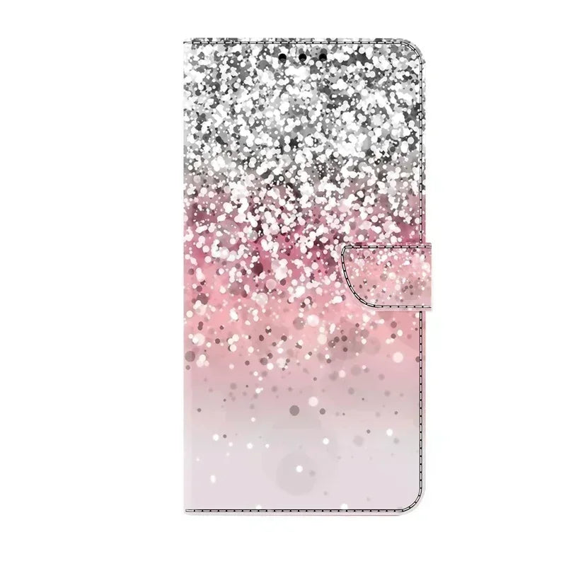 For Samsung S24 FE SM-S721B Case Painted Pattern Wallet Flip Book Cover on For Samsung Galaxy S 24 FE S24FE SM-S721N Case Fundas