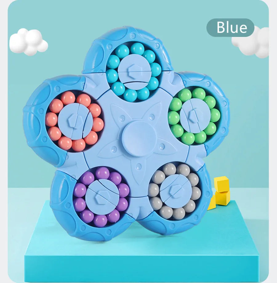 Magic Bean Cube Finger Gyro Rotating Antistress Relieve Anxiety Develop Intelligence Decompression Fidget Toy Adults Kids Gift