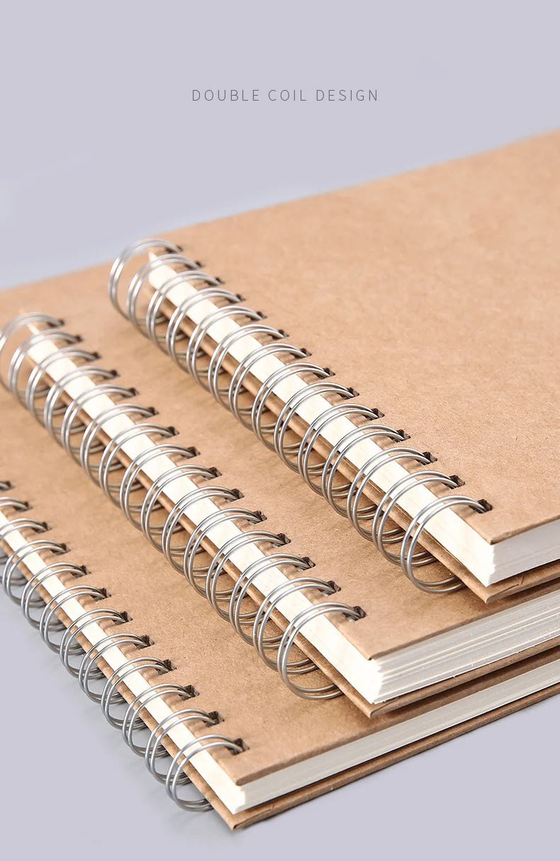 Art Sketchbook 160GSM Kraft Paper Spiral Coil Book Office School Supplies Drawing Notepad Stationary