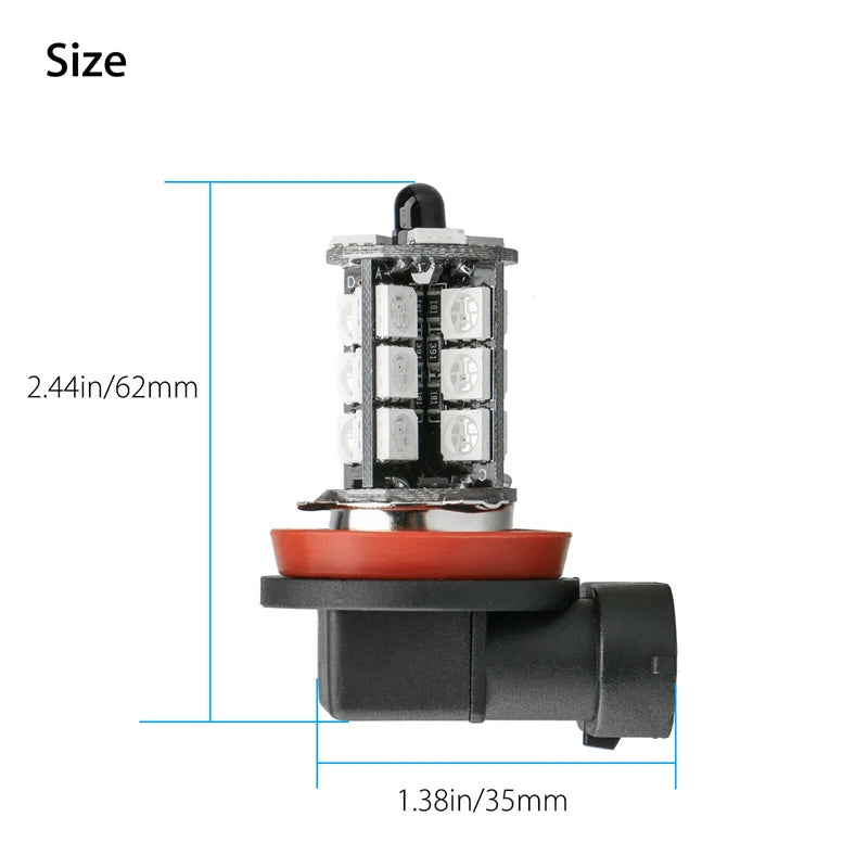 2Pcs Car Fog Light Bulbs H8 9005 881 1156 1157 RGB Car Driving Running Light DRL Lamp Foglamps Auto Leds Lamp Remote Control 12V