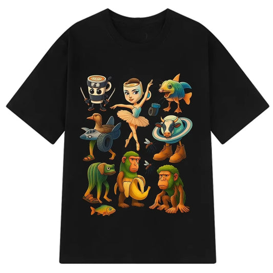 Italian Brainrot Funny Meme Graphic Tshirt Tralalero Tralala Tung Sahur Ballerina Capuchina Brr Patapim Men Women Top Tee Casual