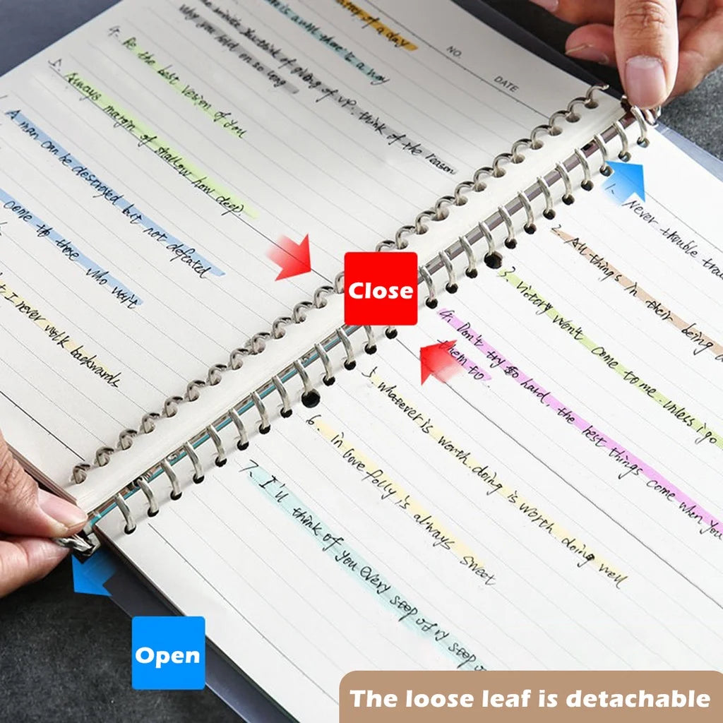 Refillable Kawaii Binder Notebook – A5/B5/A4 Loose Leaf Journal with Divider & Metal Rings for School, Study & Office Supplies