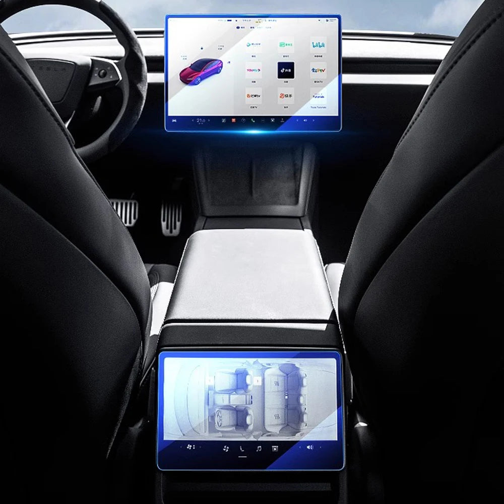 Tempered Glass Film Protector for New Tesla Model Y Launch Juniper 2025 Model 3 Highland 2024  Rear Center Control Protective
