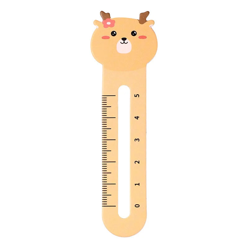 Cartoon Animal Bookmark Set – 50pcs Cute Bear & Kitten Ruler Page Markers for Students & Stationery Fans!