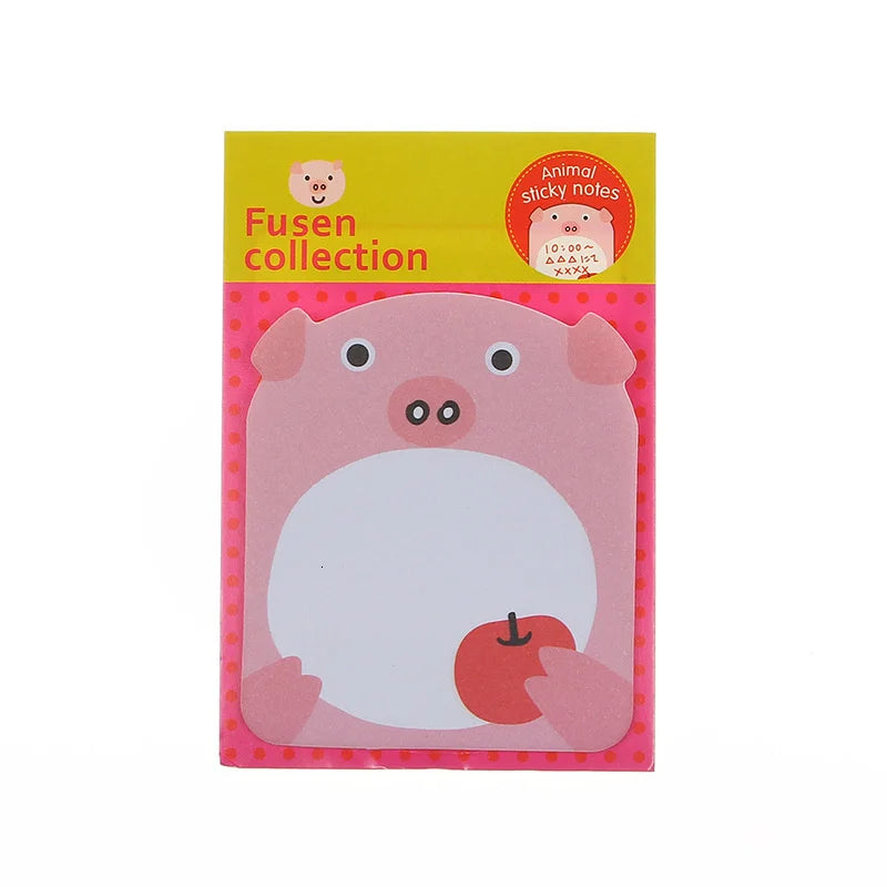 8 Piece Sticker Cute Animal Sticky Notes Notepad Memo Pads Panda Cat Kitty Stationery