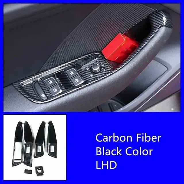 Carbon Fiber Car Styling Central Armrest Storage Box Panel Cover Trim for Audi A3 8V S3 RS3 2014 2015 2016 2017 2018 Accessories