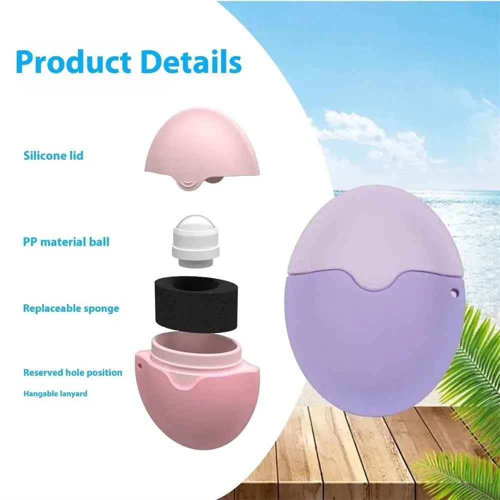 Silicone Suncream Roller Applicator Refillable Oval Isolation Lotion Cream Bottles Stitching Color Sunscreen Lotion Applicator