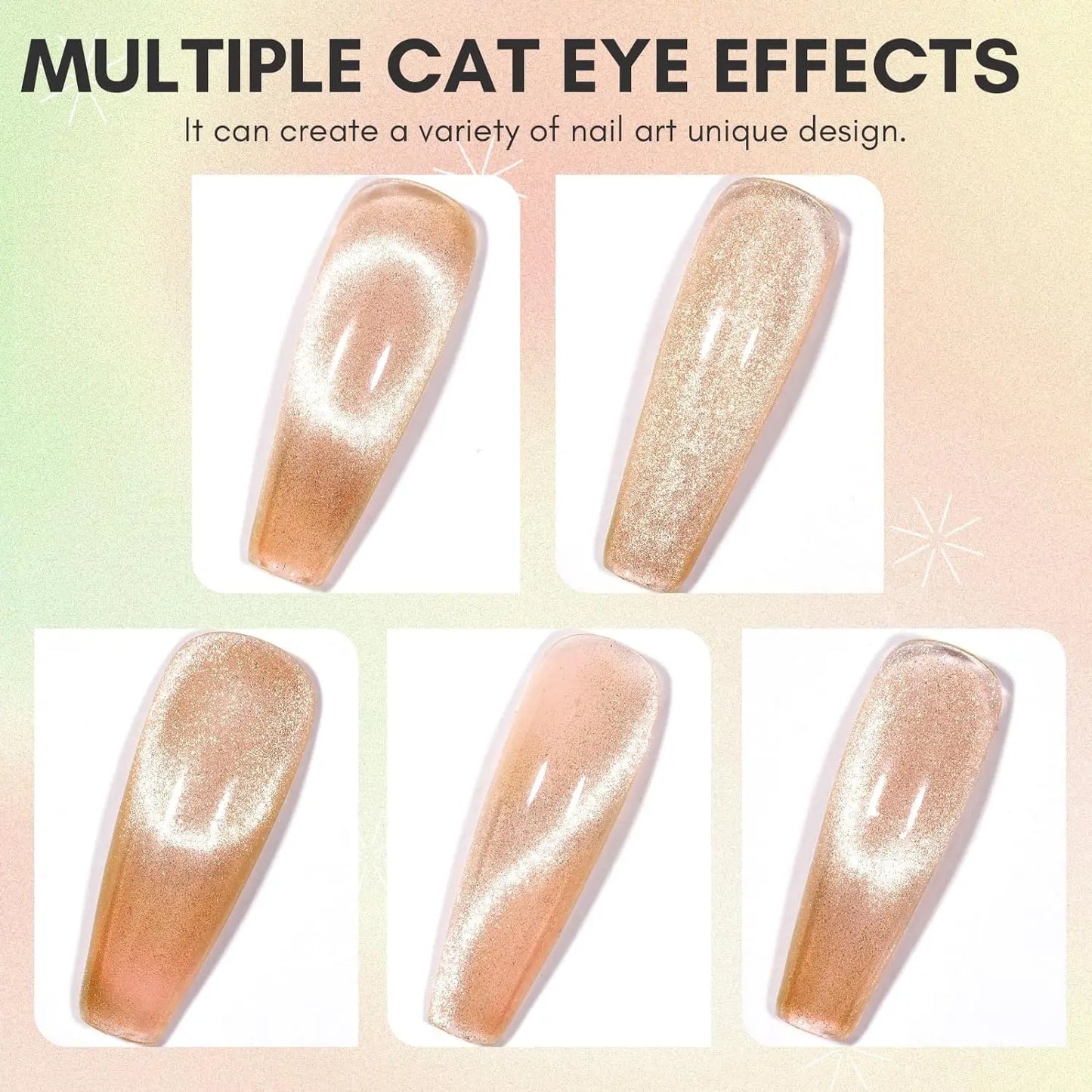 Makartt Cat Eye Nail Polish – Holographic Jelly Gel with Magnet for Home & Salon Use