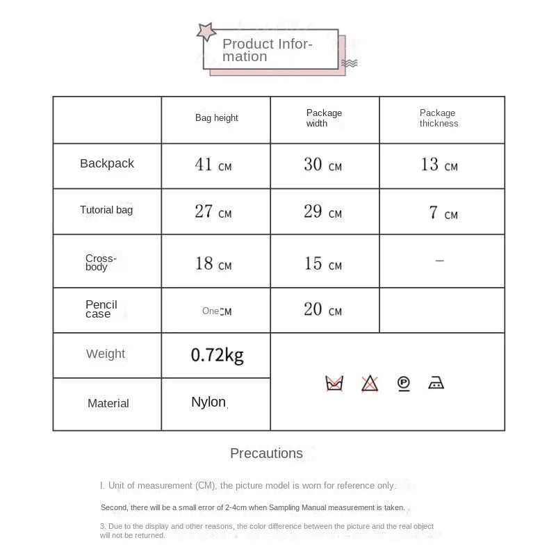 Autumn New Canvas Backpack Women's Korean Version Large Capacity Five-Piece Set Middle School Student Backpack College Student S