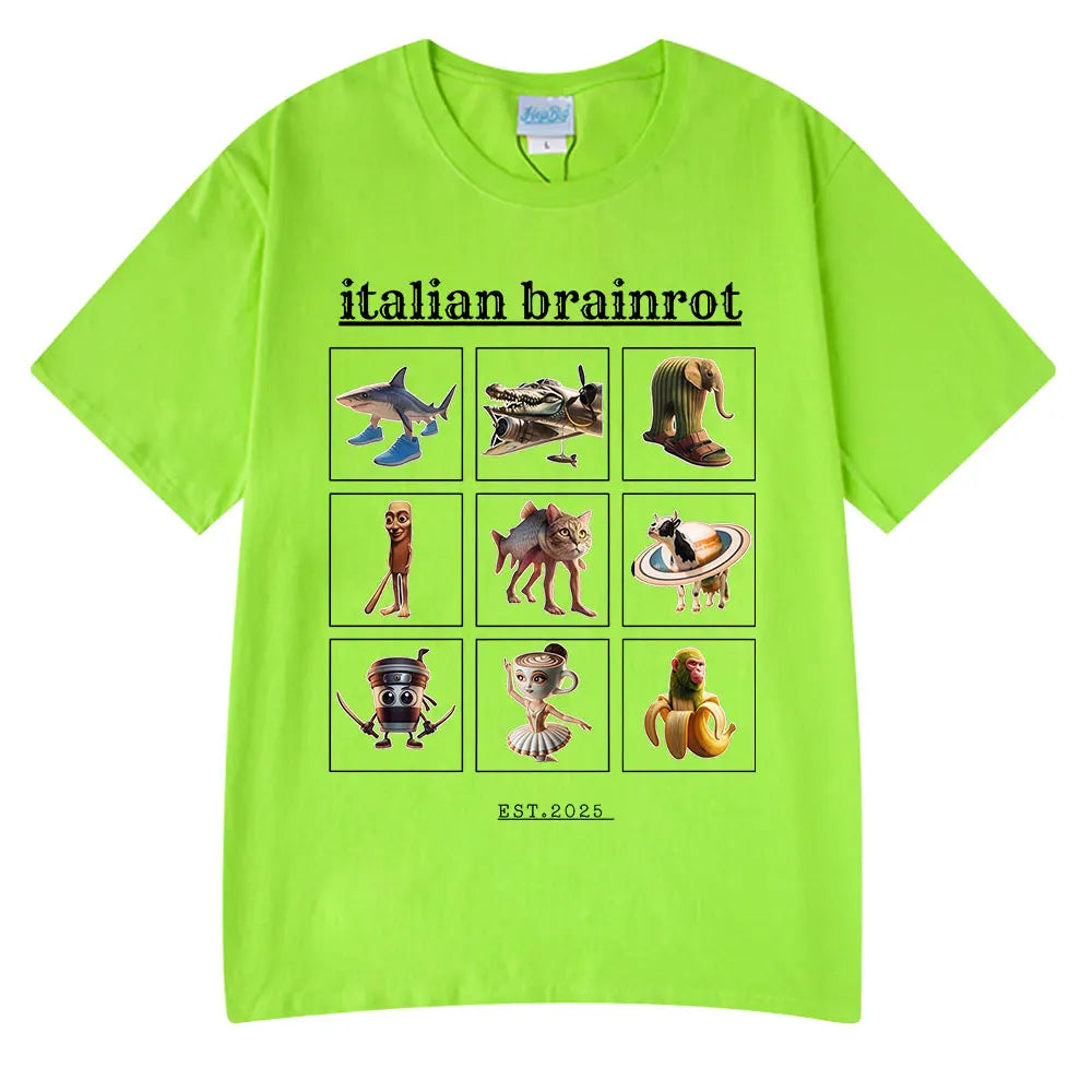 Italian Brainrot Funny Meme T-shirt Tralalero Tralala Tung Tung Tung Sahur Bombardiro Crocodilo Lirili Larila Men Women T Shirts