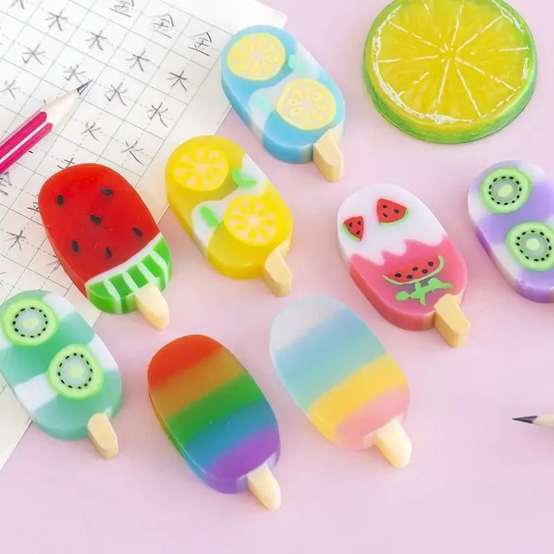 Umi’s Kawaii Ice Cream Eraser Set – Cute Cartoon Rubber Mini Erasers for Kids, School & Office Stationery Fun