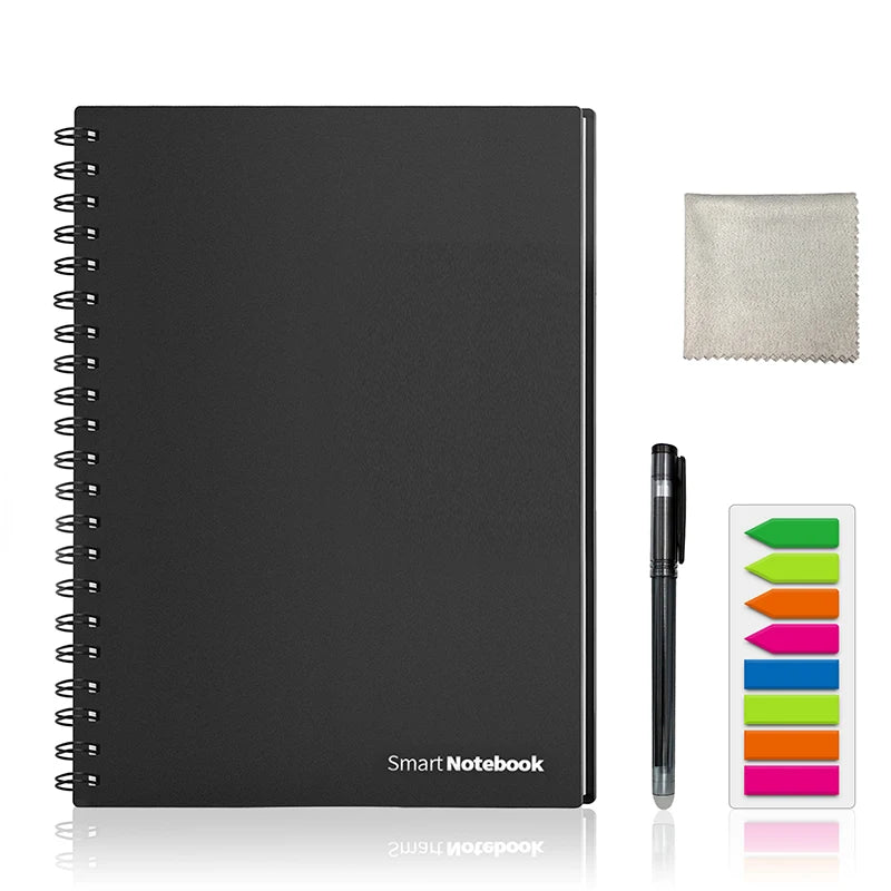 Smart Reusable Notebook – Erasable Lined Journal with Pen for School, Office & Creative Notes