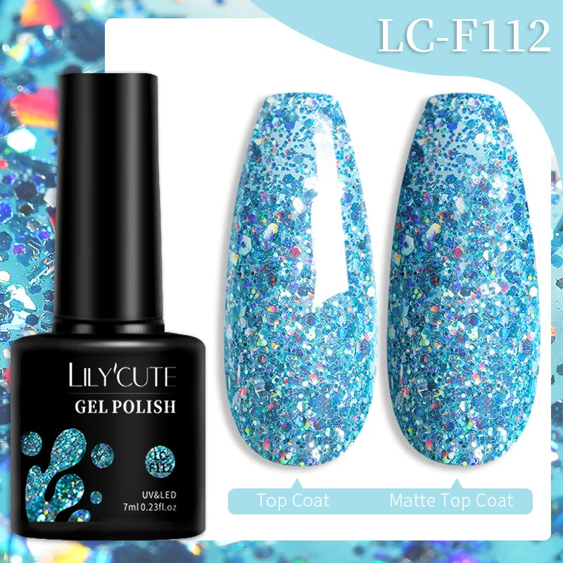 LILYCUTE Color Explosion – 184 Shades of Long-Lasting Gel Polish with Red Glitter Magic