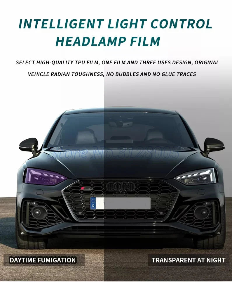 60 50CM 40CM 30CM Car Styling PPF TPU Smart Photochromic Headlight Protection Film Color-Changing Self-healing Anti-scratch Film