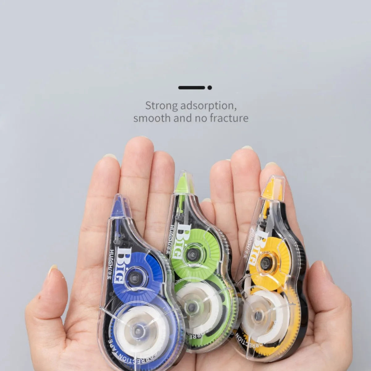 3-Pack Film-Based Correction Tape – White Mistake Out with Transparent 5mm Dispenser (16.4ft) for School & Office Use