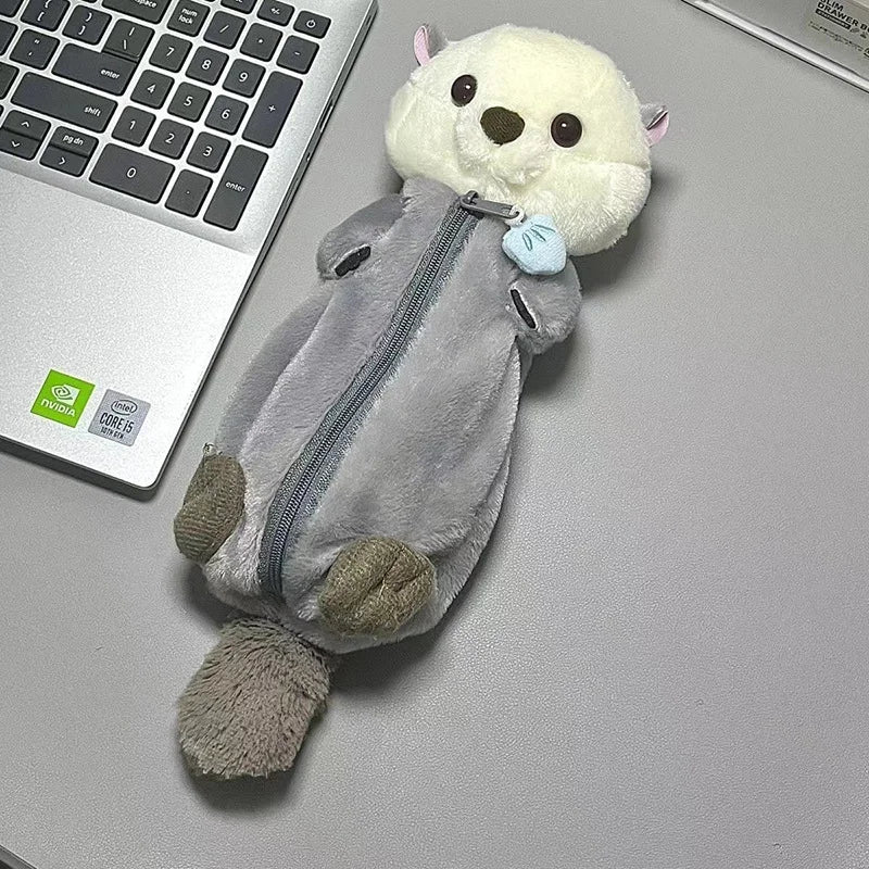 Sea Otter Plush Pencil Case – Cute High-Value Stationery Bag