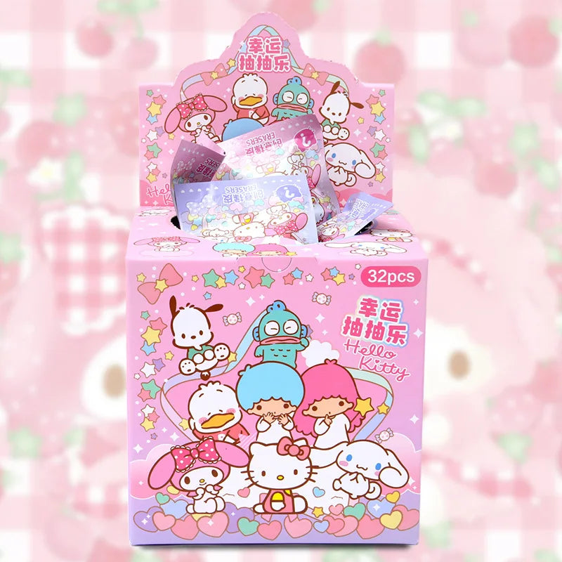 Sanrio Kawaii Eraser Set – 32pcs 3D Cartoon Rubber with Kuromi, Hello Kitty & Friends for Students & School Gift Kits