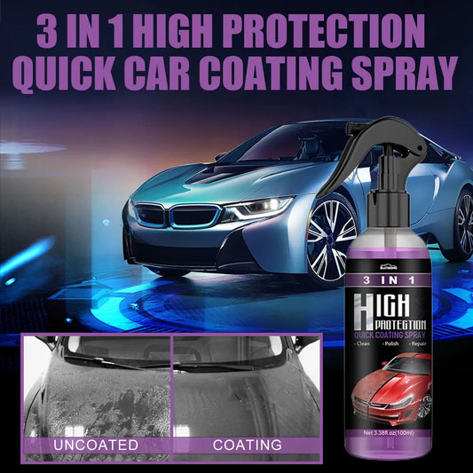 100ML 3-in-1 Quick Coating Spray for Car Auto Restorer High Protection Shield Nano Polishing Paint Wax with Cleaning Function