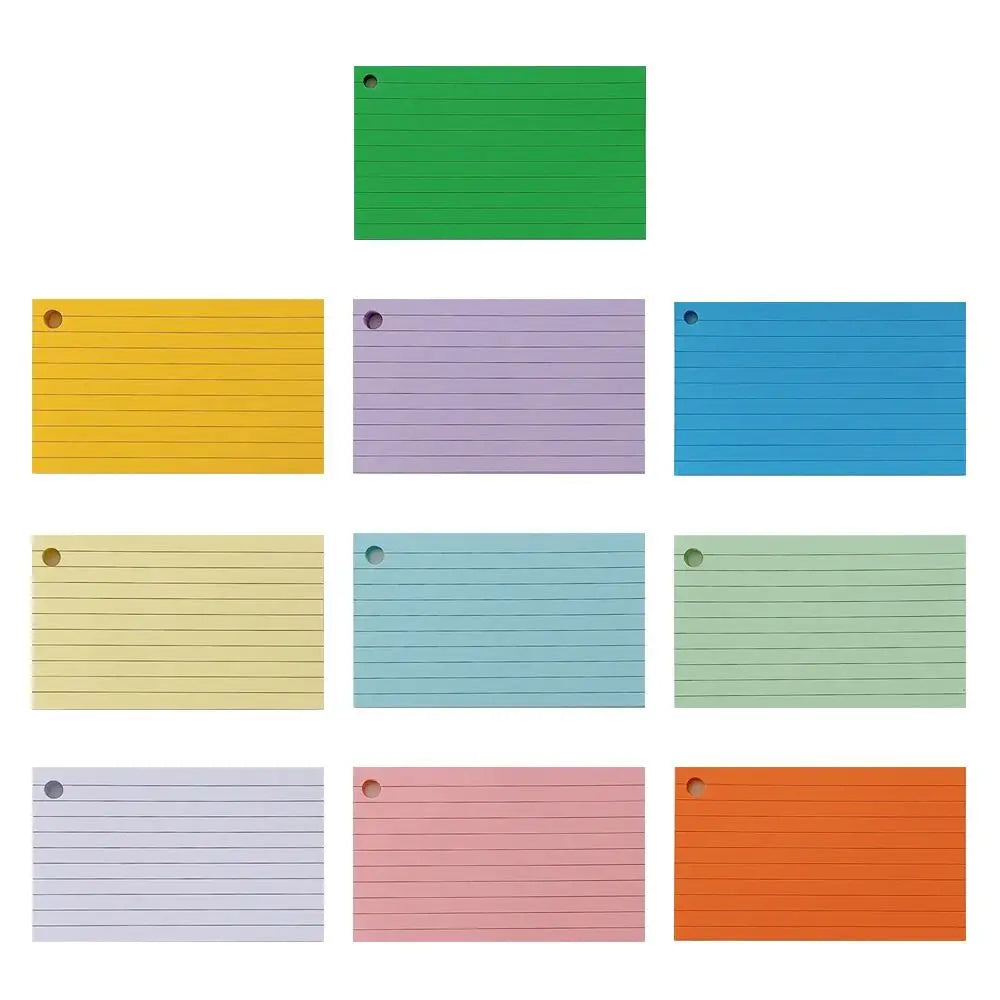 50Pcs Binder Horizontal Line Memo Book Loose-Leaf Index Cards Flash Cards Small Revision Cards for Study Office NotePads