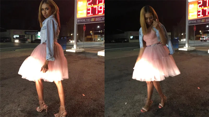 MisShow Women Tutu Short Skirt High Waist Mesh Soft Tulle Skirt Puffy Pettiskirt Prom Ball Gown Party Dance Tutu Dress