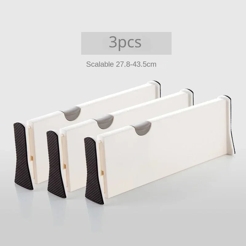 4 Pack Drawer Dividers Organizer Retractable Adjustable Storage Drawer Partition Holder Clapboard Kitchen Organizer Household