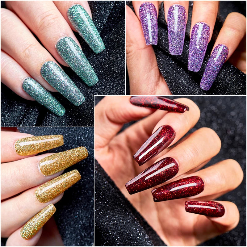 8 Colors Dip Powder Nail Set – Classic Nude Pink & Glitter Collection for DIY Salon Nails