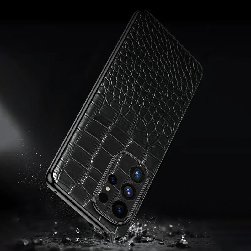 Genuine Cowhide Leather Phone Case for Samsung Galaxy S 25 S24 Ultra S25 Plus Luxury Back Cover